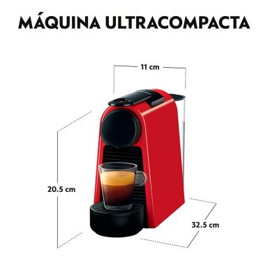 COMBO CAFETERA NESPRESSO CÁPSULA ESSENZA MINI D30 ROJO + ESPUMADOR LECHE - 7