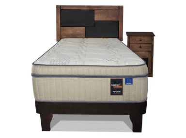 JUEGO DE DORMITORIO FLEX CAMA EUROPEA MAXIMO COBRE 1.5 PLAZAS CHOCOLATE + SET COLONIA - 2