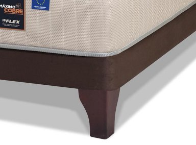 JUEGO DE DORMITORIO FLEX CAMA EUROPEA MAXIMO COBRE 1.5 PLAZAS CHOCOLATE + SET COLONIA - 3