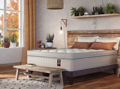 JUEGO DE DORMITORIO FLEX CAMA EUROPEA MAXIMO COBRE 1.5 PLAZAS CHOCOLATE + SET COLONIA - 6