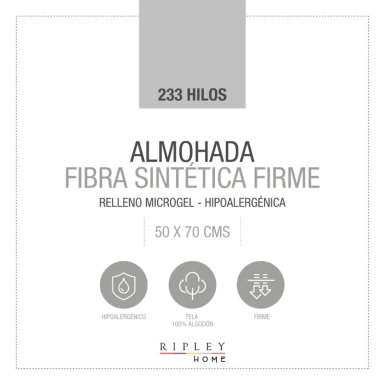 ALMOHADA RIPLEY HOME HIPOALERGENICA FIRME 50X70 CM - 2