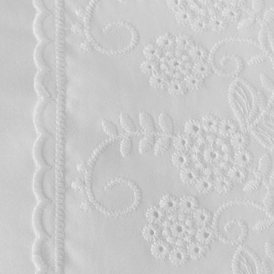 JUEGO DE SÁBANAS RIPLEY HOME ANA 2 PLAZAS 180 HILOS BLANCO BRODERIÉ - 2