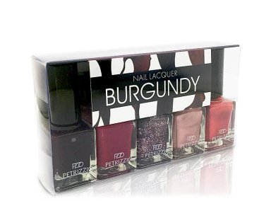 SET 5 ESMALTES DE UÑAS PETRIZZIO NAIL LACQUER BURGUNDY 11 ML - 1
