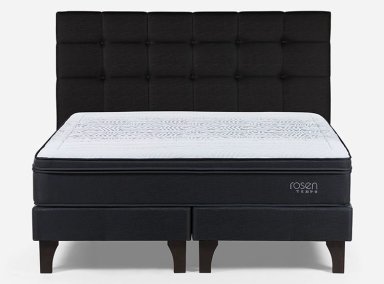 JUEGO DE DORMITORIO ROSEN CAMA EUROPEA TEMPO KING + RESPALDO ISSEY GRAFITO - 1