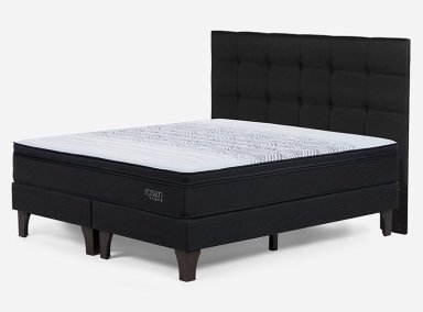 JUEGO DE DORMITORIO ROSEN CAMA EUROPEA TEMPO KING + RESPALDO ISSEY GRAFITO - 2