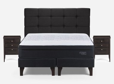 JUEGO DE DORMITORIO ROSEN CAMA EUROPEA TEMPO BD 2 PLAZAS + SET ISSEY - 1