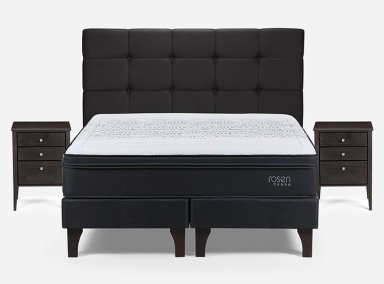 JUEGO DE DORMITORIO ROSEN CAMA EUROPEA TEMPO KING + SET ISSEY GRAFITO - 1