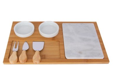 SET COCTEL RIPLEY HOME MARMOL APERITIVO CUBIERTOS BAMBÚ 7 PIEZAS - 1