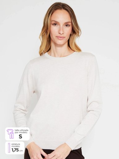 SWEATER MUJER AZIZ BÁSICO LISO - 1
