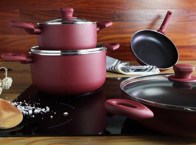 BATERÍA DE COCINA MARMICOC SPRING GRANATE 7 PIEZAS - 11