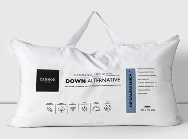 ALMOHADA CANNON DOWN ALTERNATIVE 90 X 50 CM ALGODÓN BLANCO - 1
