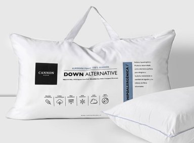 ALMOHADA CANNON DOWN ALTERNATIVE 90 X 50 CM ALGODÓN BLANCO - 2