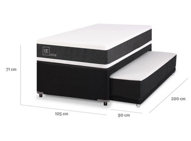CAMA DIVAN CIC NEW ORTOPEDIC BLACK 1.5 PLAZAS GRIS - 3