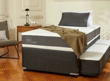 CAMA DIVAN CIC NEW ORTOPEDIC BLACK 1.5 PLAZAS GRIS - 5