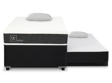 JUEGO DE DORMITORIO CIC CAMA DIVAN NEW ORTOPEDIC BLACK 1.5 PLAZAS GRIS + ALMOHADAS - 1