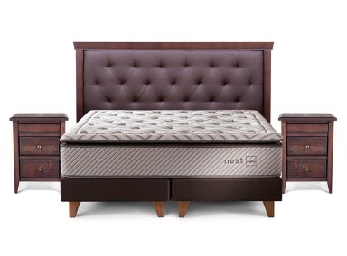 JUEGO DE DORMITORIO ROSEN CAMA EUROPEA NEST 2 PLAZAS + MADERAS BRERA - 1