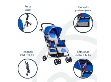 COCHE PASEO BEBE CUNA TWISTER SX AZUL BEBESIT - 5