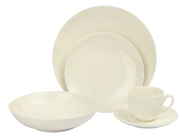 JUEGO VAJILLA RIPLEY HOME BASIC NEW COUPE PORCELANA 30 PIEZAS - 1