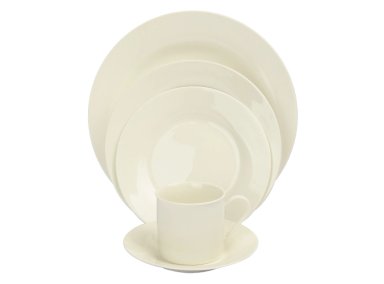 JUEGO VAJILLA RIPLEY HOME BASIC NEW RIMMED PORCELANA 30 PIEZAS - 1