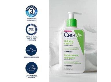 LIMPIADOR FACIAL CERAVE HIDRATANTE 473 ML - 4