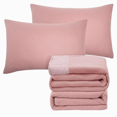 JUEGO DE SÁBANAS ANDES POLAR 1.5 PLAZAS ROSADO BRODERIÉ - 5