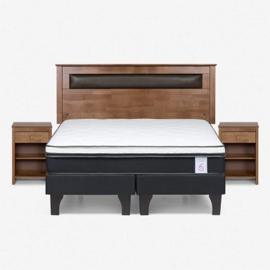 JUEGO DE DORMITORIO ROSEN CAMA EUROPEA NEW STYLE 6 BD 2 PLAZAS + SET FERRARA - 1