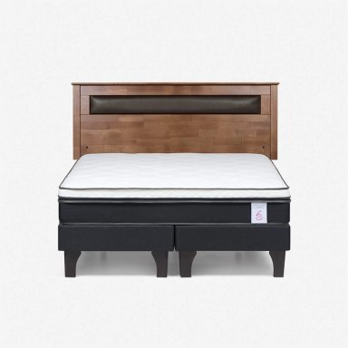 CAMA EUROPEA 2 PLAZAS NEW STYLE 6 BASE DIVIDIDA + RESPALDO FERRARA ROSEN - 1
