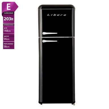 REFRIGERADOR LIBERO TOP FREEZER RETRO STYLE NEGRO - 1