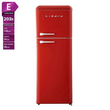 REFRIGERADOR LIBERO TOP FREEZER RETRO STYLE ROJO - 1