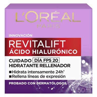 CREMA FACIAL LOREAL HIDRATANTE ANTIARRUGAS DÍA DERMO EXPERTISE REVITALIFT SPF 20 50 ML ÁCIDO HIALURÓNICO - 1