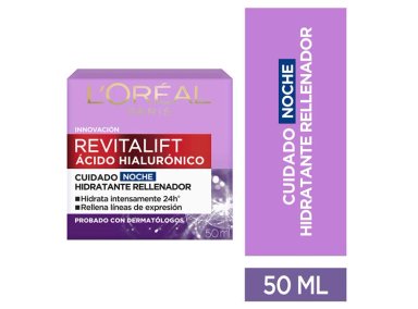 CREMA FACIAL LOREAL HIDRATANTE ANTIARRUGAS NOCHE DERMO EXPERTISE REVITALIFT 50 ML ÁCIDO HIALURÓNICO - 1