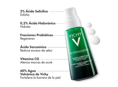 TRATAMIENTO FACIAL VICHY ANTIIMPERFECCIONES ACNÉ DOBLE ACCIÓN NORMADERM PHYTOSOLUTION 50 ML - 3