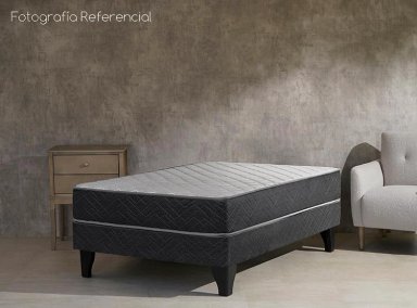 JUEGO DE DORMITORIO CELTA CAMA EUROPEA APOLO 1.5 PLAZAS NEGRO + SET CASTILLA - 6