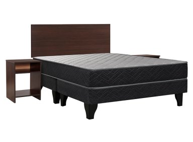 JUEGO DE DORMITORIO CELTA CAMA EUROPEA APOLO BD 2 PLAZAS NEGRO + SET CASTILLA - 1