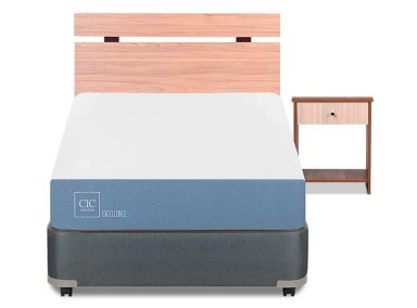 JUEGO DE DORMITORIO CIC CAMA BOX AMERICANO EXCELLENCE 1.5 PLAZAS + SET OLMO - 1
