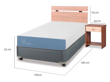 JUEGO DE DORMITORIO CIC CAMA BOX AMERICANO EXCELLENCE 1.5 PLAZAS + SET OLMO - 3