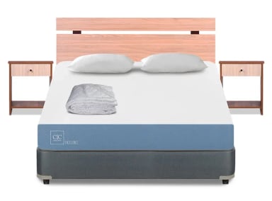 JUEGO DE DORMITORIO CIC CAMA BOX AMERICANO EXCELLENCE 2 PLAZAS + SET OLMO + TEXTIL - 1