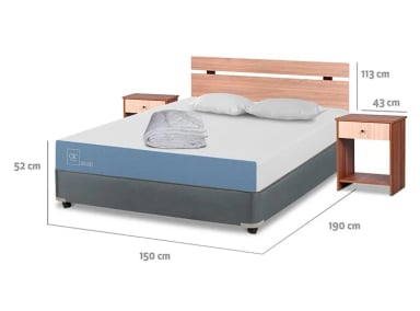 JUEGO DE DORMITORIO CIC CAMA BOX AMERICANO EXCELLENCE 2 PLAZAS + SET OLMO + TEXTIL - 3