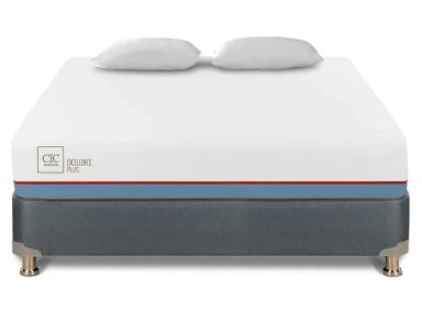 JUEGO DE DORMITORIO CIC CAMA BOX AMERICANO EXCELLENCE PLUS BN 2 PLAZAS + ALMOHADAS - 1