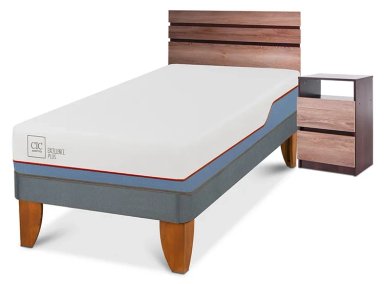 JUEGO DE DORMITORIO CIC CAMA EUROPEA EXCELLENCE PLUS 1 PLAZA + SET ARES - 2