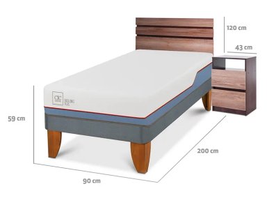JUEGO DE DORMITORIO CIC CAMA EUROPEA EXCELLENCE PLUS 1 PLAZA + SET ARES - 3