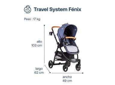 COCHE CUNA TRAVEL SYSTEM BEBE FÉNIX AZUL BEBESIT - 8