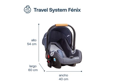 COCHE CUNA TRAVEL SYSTEM BEBE FÉNIX AZUL BEBESIT - 10