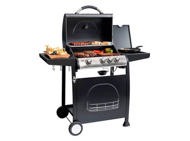 PARRILLA A GAS BBQ GRILL BBQ304GCQL GIORGIA 3 QUEMADORES + QUEMADOR LATERAL NEGRO - 5