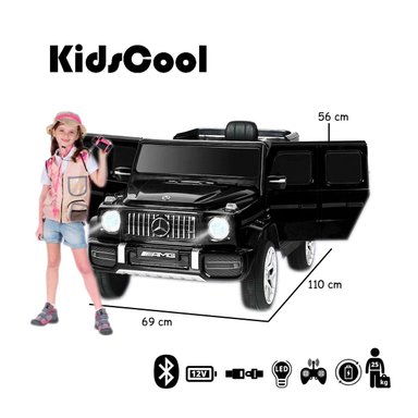 AUTO A BATERIA JEEP MERCEDES G63 NEGRO - 4