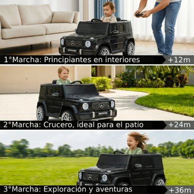 AUTO A BATERIA JEEP MERCEDES G63 NEGRO - 5