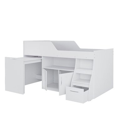 SET CAMA NIDO RIPLEY HOME 1.5 PLAZAS BLANCO + ESCRITORIO RETRACTIL OFF - 2