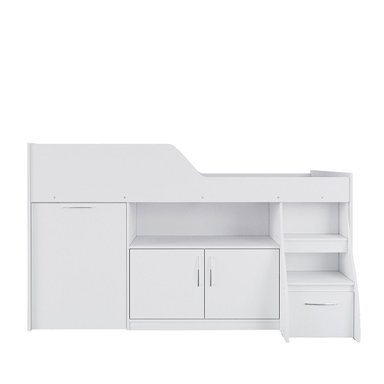 SET CAMA NIDO RIPLEY HOME 1.5 PLAZAS BLANCO + ESCRITORIO RETRACTIL OFF - 4
