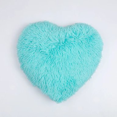 COJÍN RIPLEY HOME PELUDO JUV CORAZÓN 45X45 CM AQUA - 1