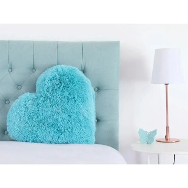 COJÍN RIPLEY HOME PELUDO JUV CORAZÓN 45X45 CM AQUA - 2
